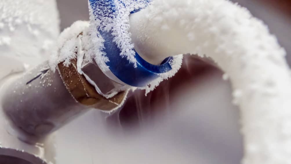 Frozen pipes like these ones pose an immediate and serious threat to burst open and flood your home.