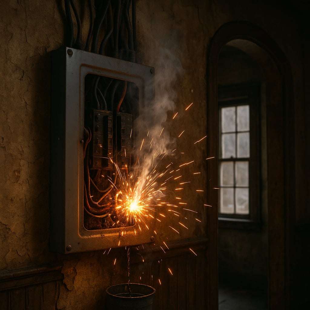 sparking electrical panel