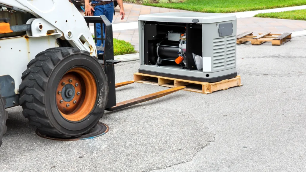 A generator is about to be installed outside a home in Upstate New York.